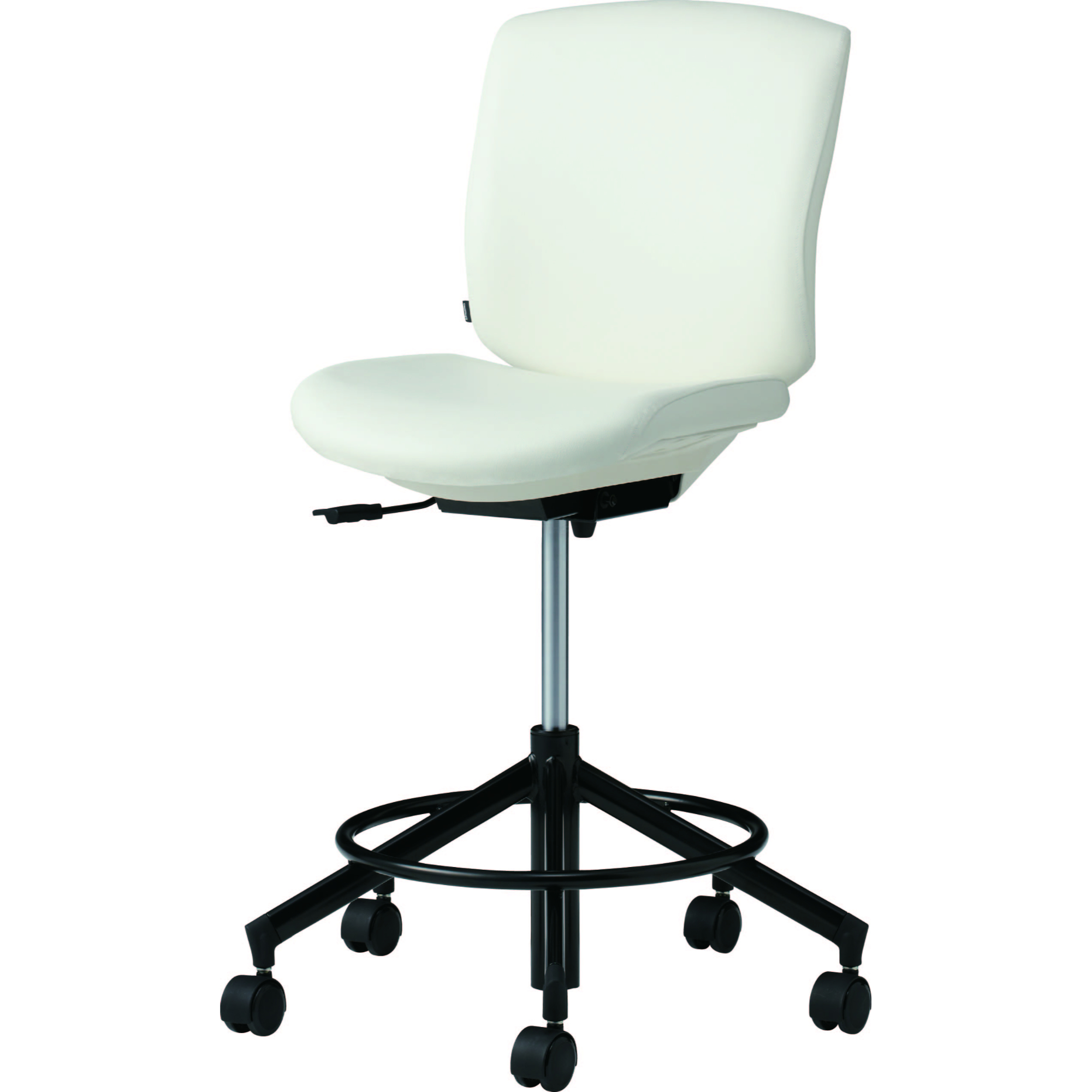 【椅子】KLART 導電タイプ ハイタイプ フットリング付 導電ウレタン双輪キャスター 導電ビニールレザー 脚外径635